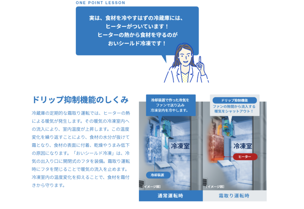 AQUA冷蔵庫「おいシールド冷凍」